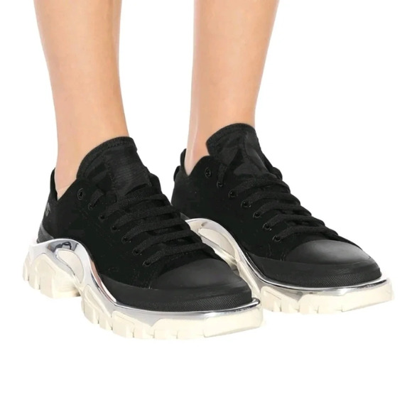 Adidas X Raf Simons Designer Rare Mens Black Detroit Runner Low Tops Size 10 - Picture 2 of 12